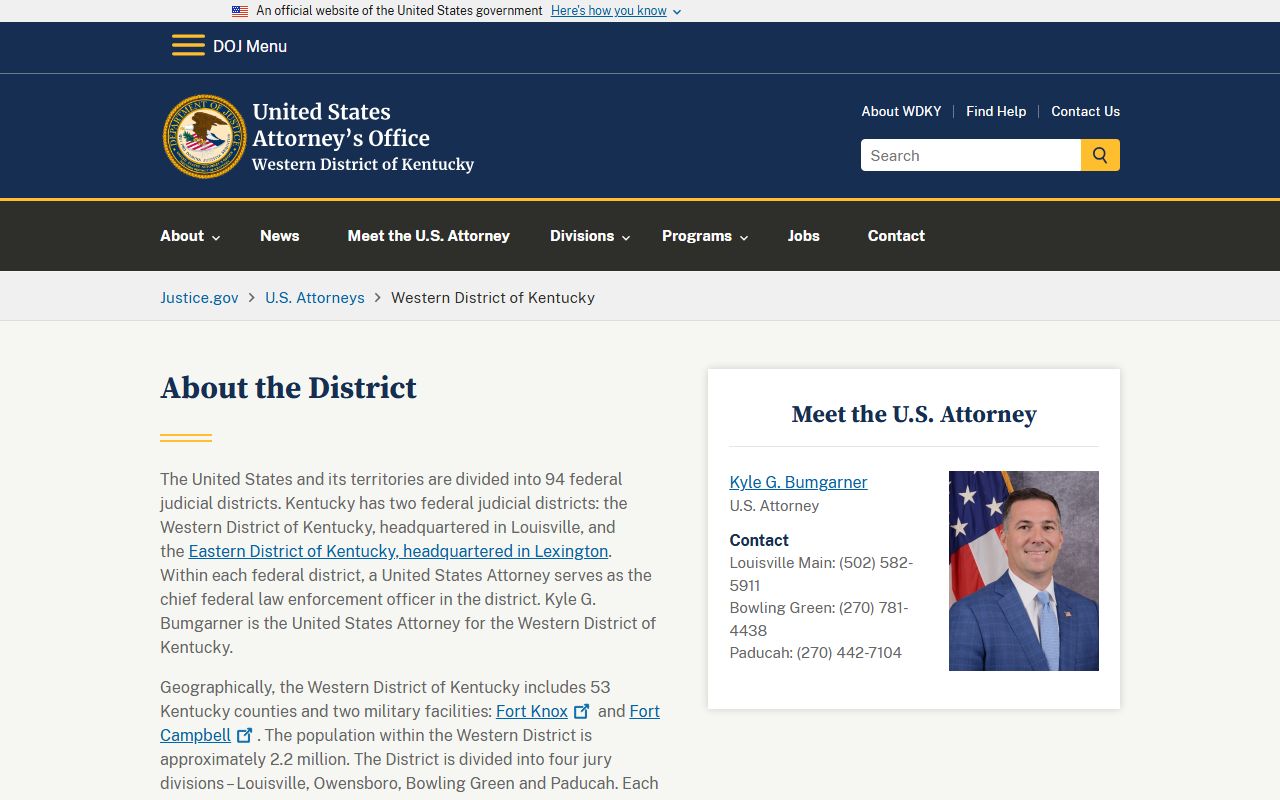 Ballard County arrest records and court charges U.S. Attorney Western District of Kentucky