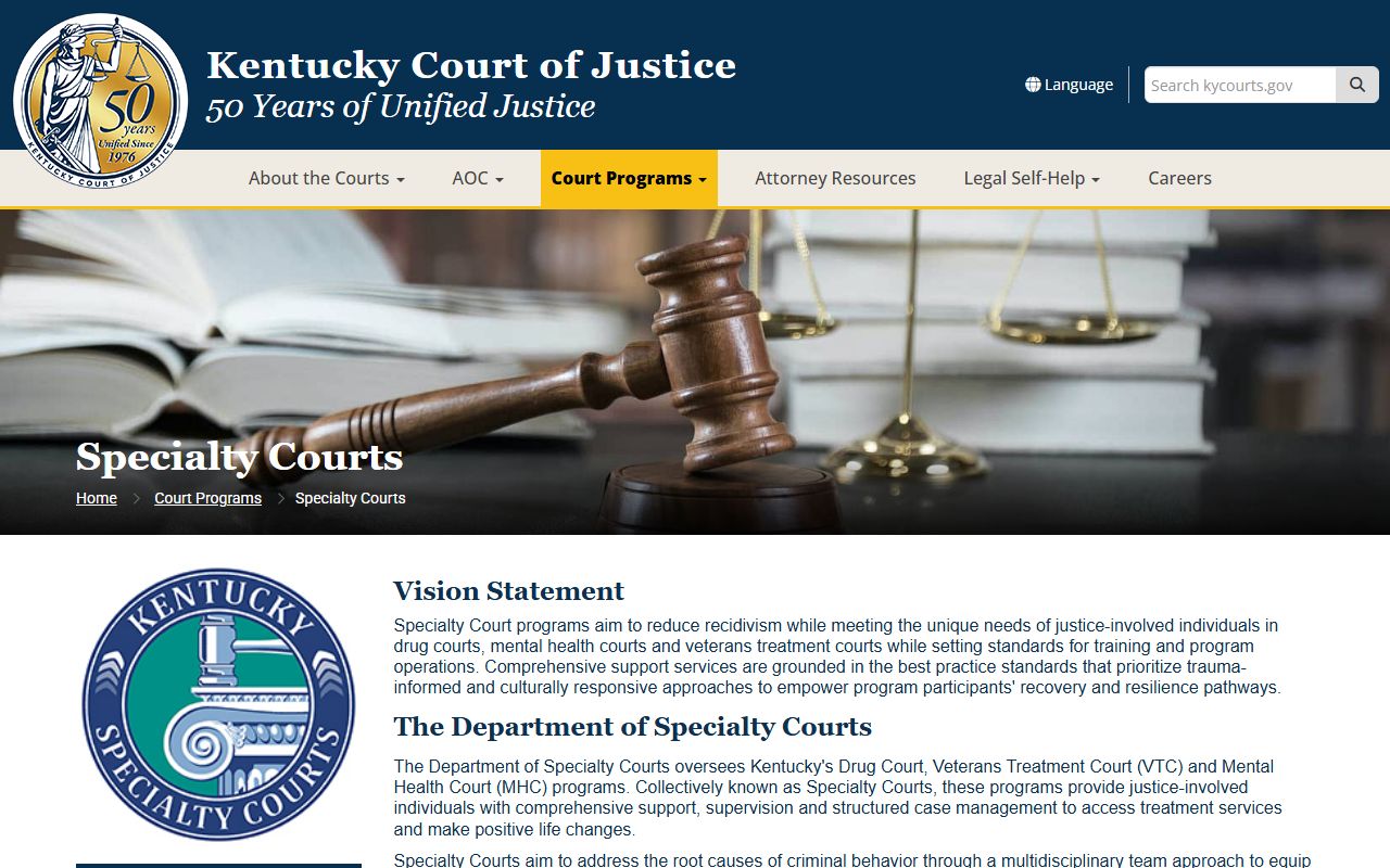 Ballard County court dockets Kentucky specialty courts overview