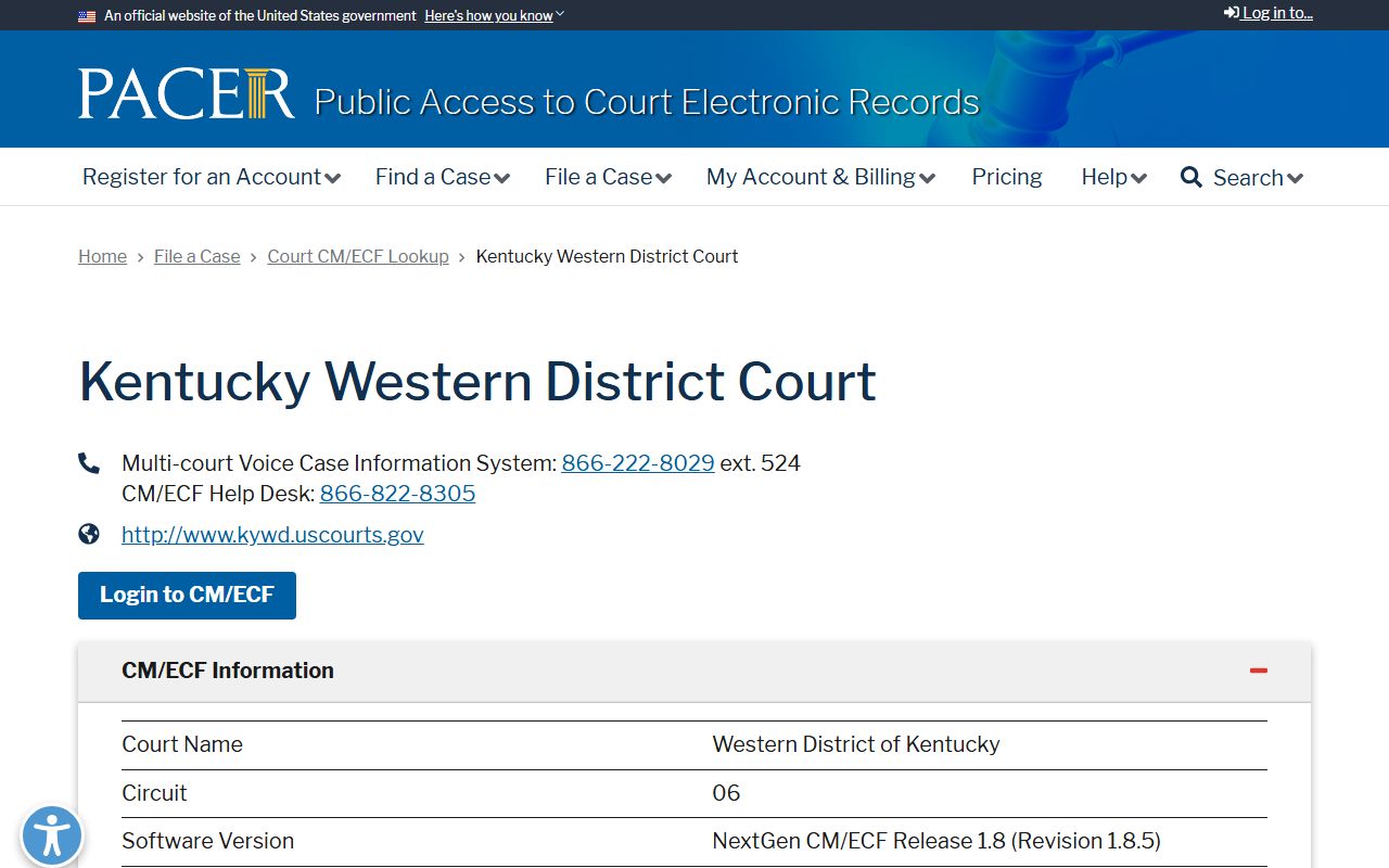 Ballard County Circuit Court records PACER federal court lookup source