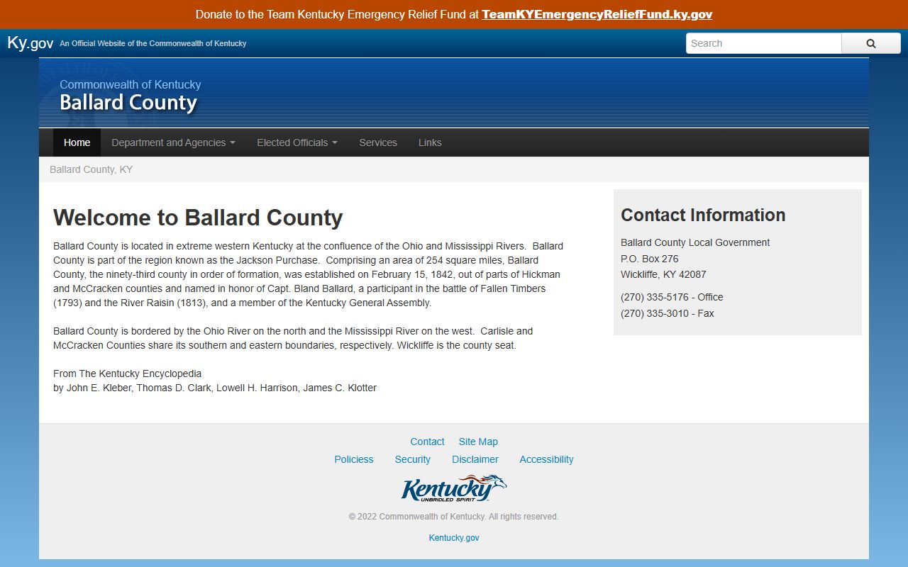 Ballard County court records county government homepage