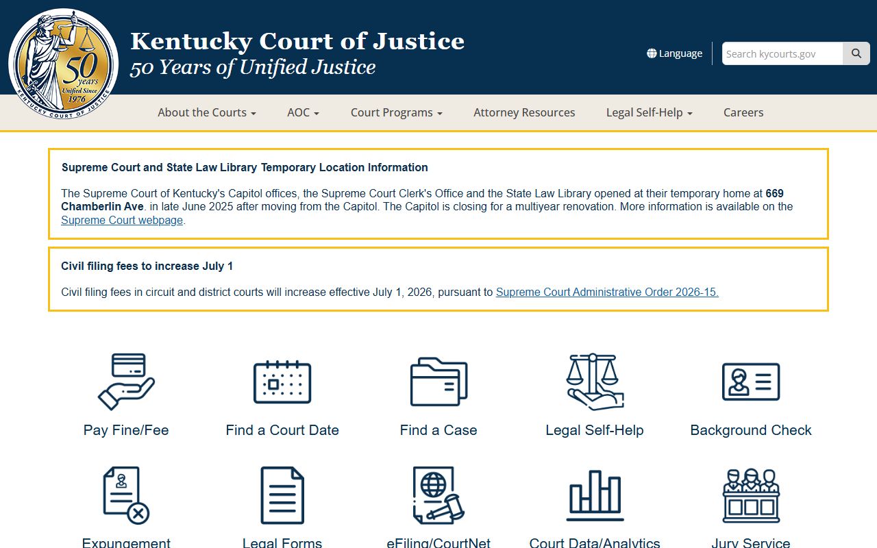 Ballard County court records Kentucky Court of Justice homepage