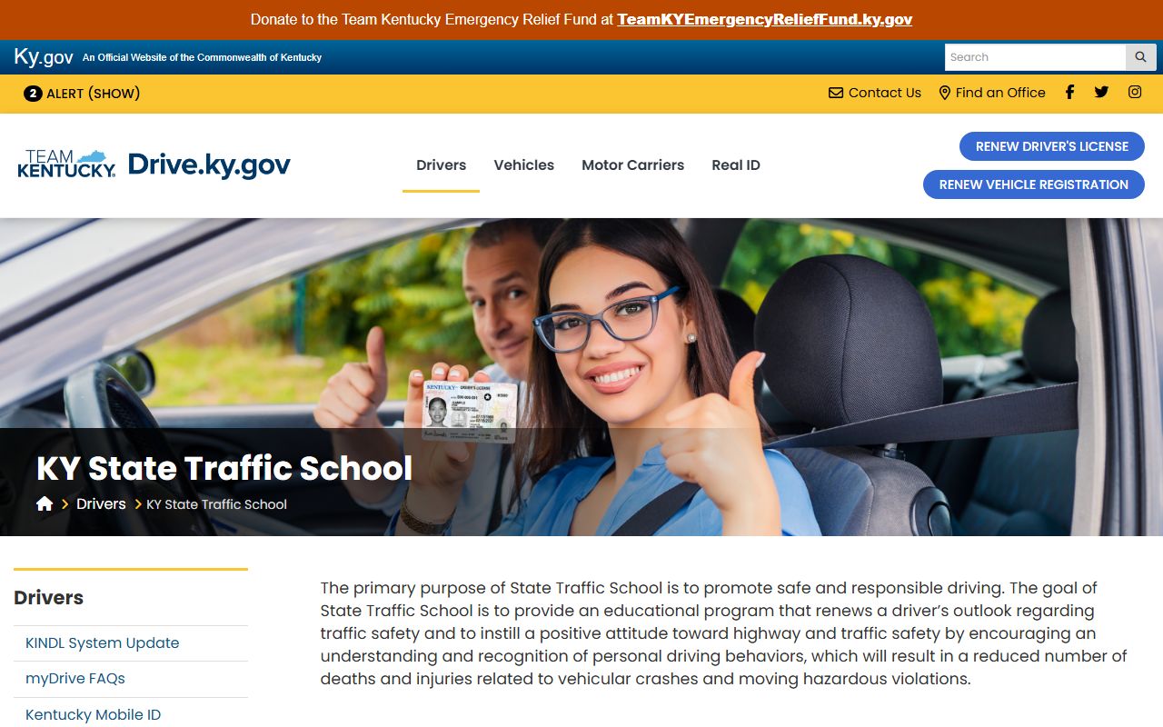 Ballard County traffic court records Kentucky State Traffic School source
